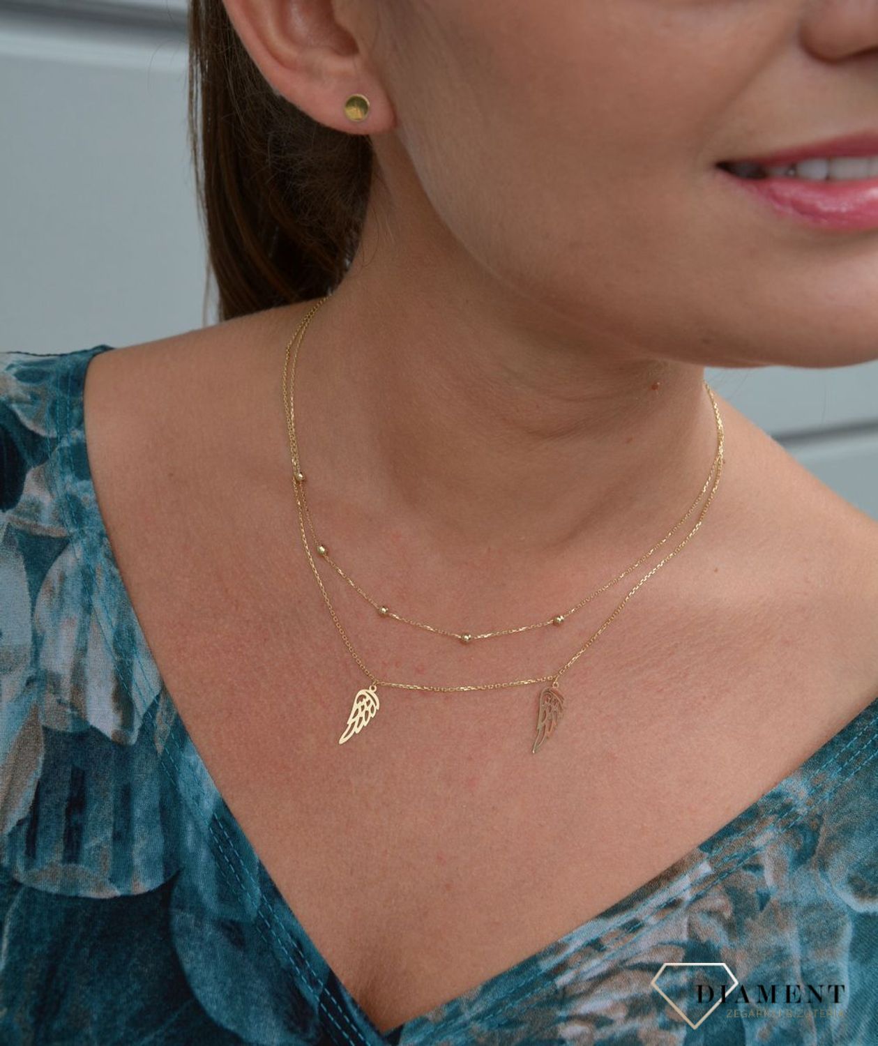 Złoty naszyjnik celebrytka 585 'skrzydła anioła'.jpg